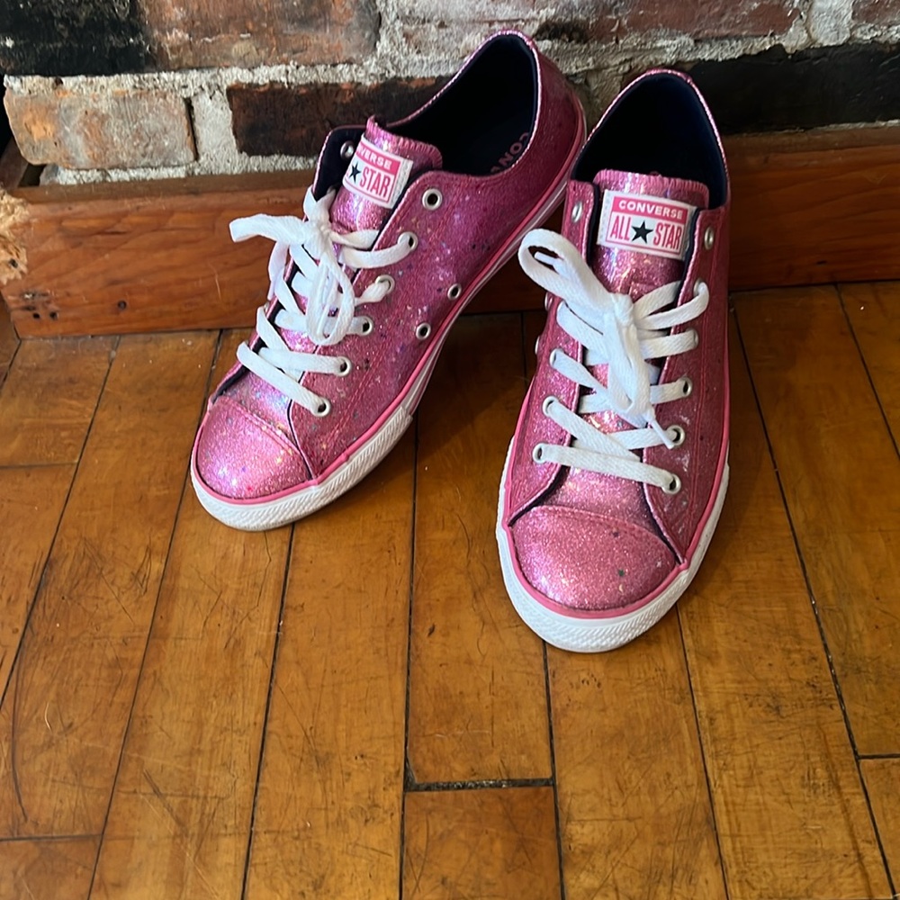 Pink Glitter Converse, Women’s 8